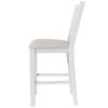 7-Piece Counter Height Farmhouse Wooden Dining Table Set, Rustic Kitchen Furniture Set with 6 Upholstered Dining Chairs