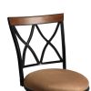 Adjustable Swivel Bar Stool, Set of 2, Faux Suede, Brown