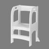 Child Standing Tower; Step Stools for Kids; Toddler Step Stool for Kitchen Counter; White