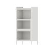 Bakers Rack with Cabinet,Bread Rack Coffee Station Microwaves Rack Storage Rack,4 Tier Kitchen Organizer Shelf for Dishes,Wine,Pots and Pans (white)