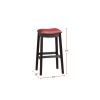 Burgundy PU Upholstery Bar Stool, Set of 2
