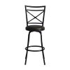 Vintage Industrial Counter Height Bar Stools Set of 2, Swivel Barstools with Metal Back for Kitchen Island, 26 Inch Height Round Seat